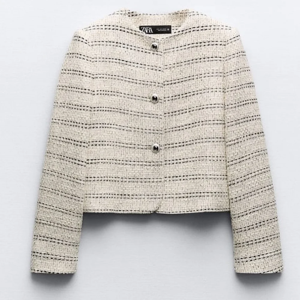 Zara Textured Tweed Blazer Size S